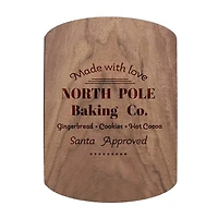 North Pole Baking Co. 11" x 8" Walnut Oval Cutting Board