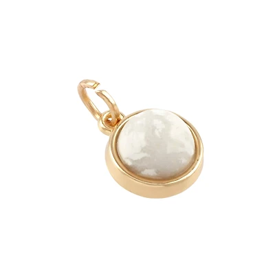 Round White Howlite Charm by Bead Landing™