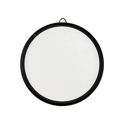 12" Round White Plaque with Black Frame by Make Market®