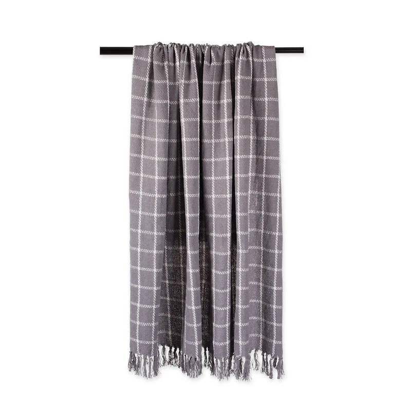 DII® Gray Checked Plaid Throw