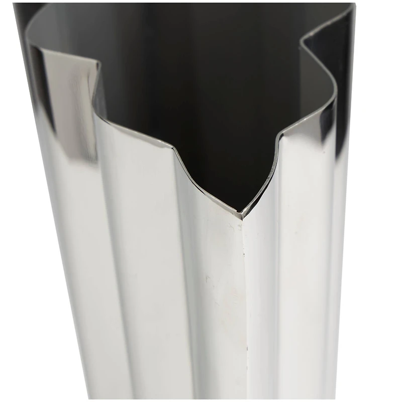 15" Silver Stainless Steel Vase with Zig Zag Edging