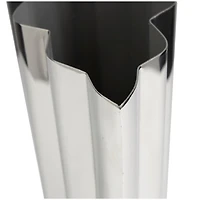 15" Silver Stainless Steel Vase with Zig Zag Edging