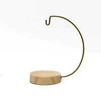8" Gold Metal Ornament Hanger with Natural Wood Base by Ashland®