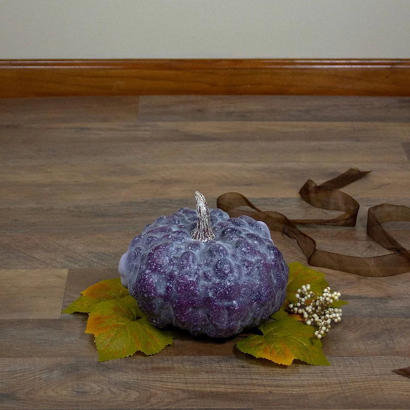 7" Purple & White Textured Pumpkin Tabletop Décor