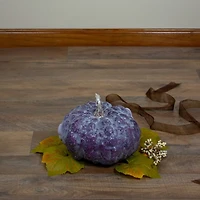 7" Purple & White Textured Pumpkin Tabletop Décor