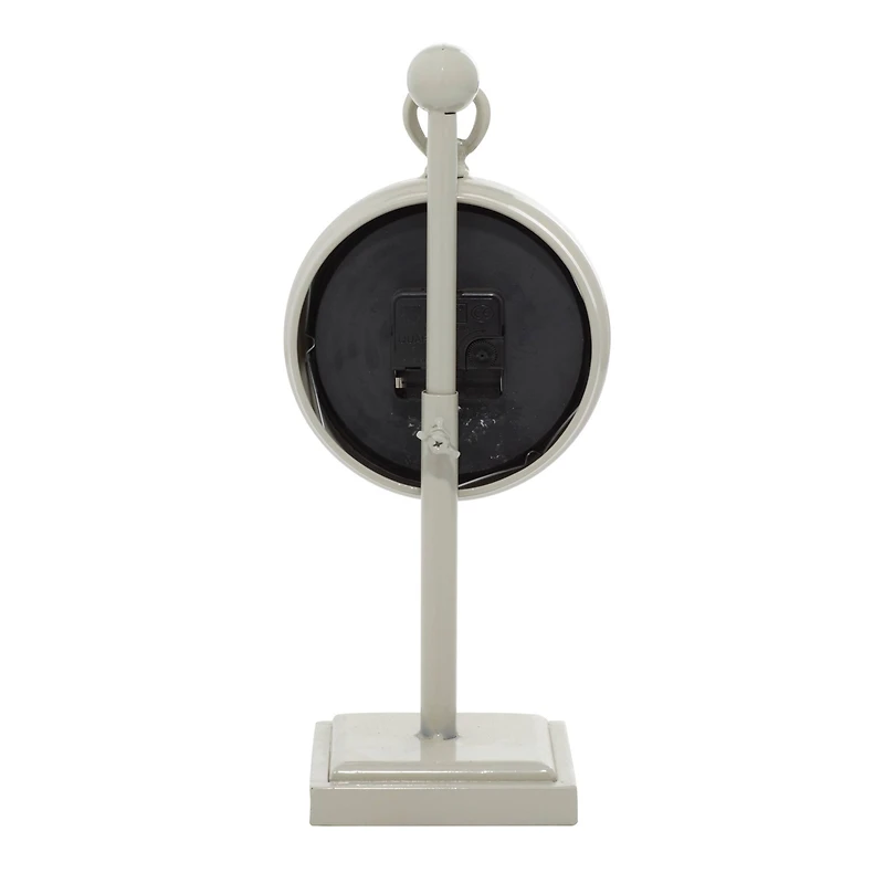 15" White Metal Hanging Clock