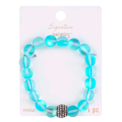 Signature Color Shop Blue Glass & Pave Bead Bracelet by Bead Landing™