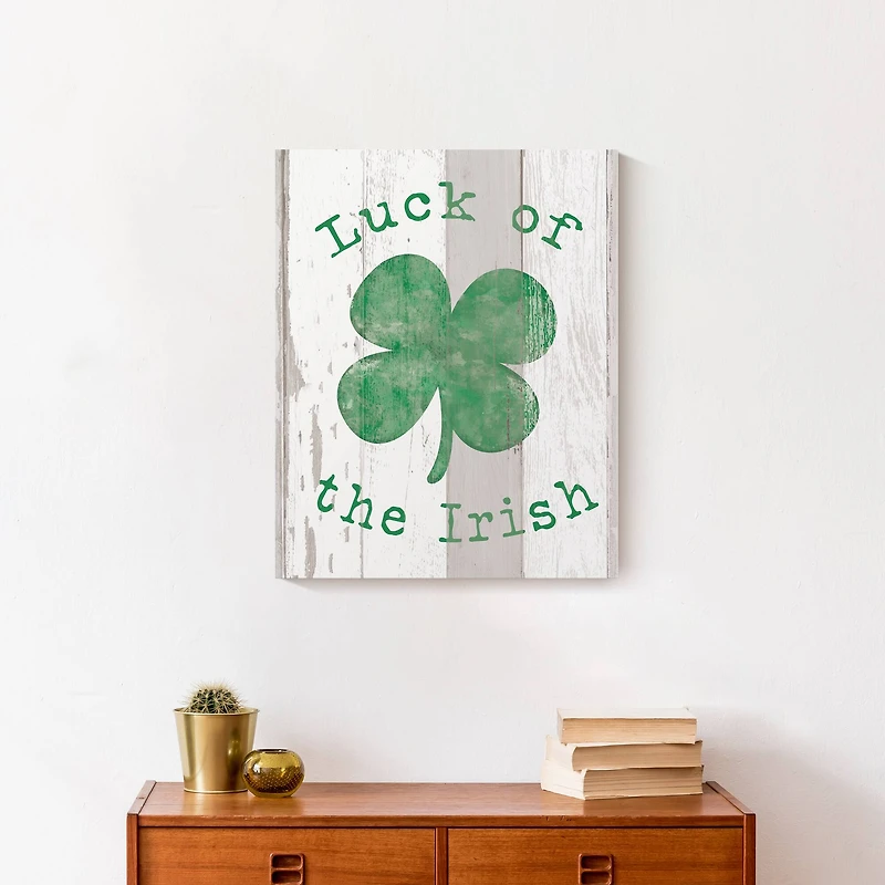 Luck Irish Clover 16" x 20" Canvas Wall Art