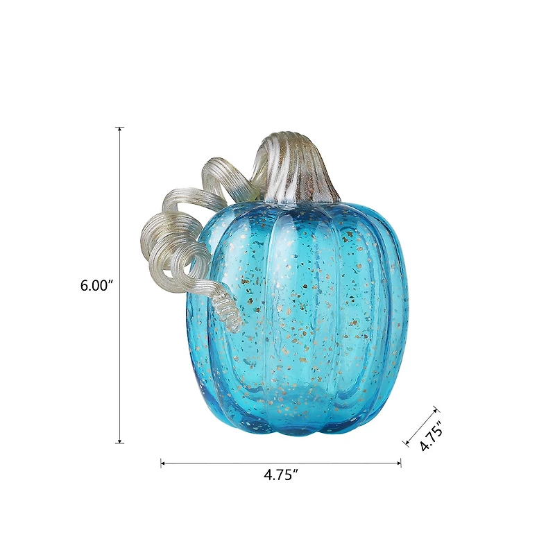 Glitzhome® Glass Pumpkin, Blue