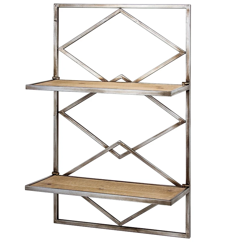 16" Wood & Metal Hanging Shelf Rack
