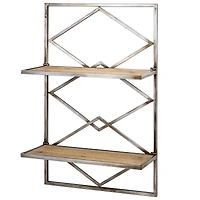 16" Wood & Metal Hanging Shelf Rack