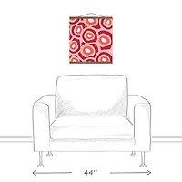 Funky Circles Pattern 16" x 16" Teak Hanging Canvas