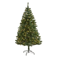 6ft. Pre-Lit Northern Tip Pine Artificial Christmas Tree, Clear LED Lights
