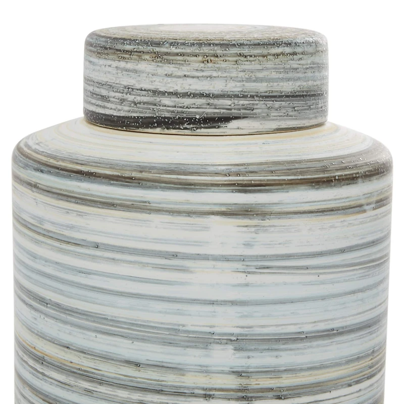Gray & White Ceramic Farmhouse Decorative Jar Set