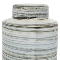 Gray & White Ceramic Farmhouse Decorative Jar Set