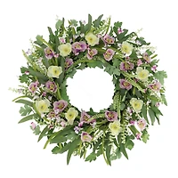 24" Artificial Poppy Spring Wreath