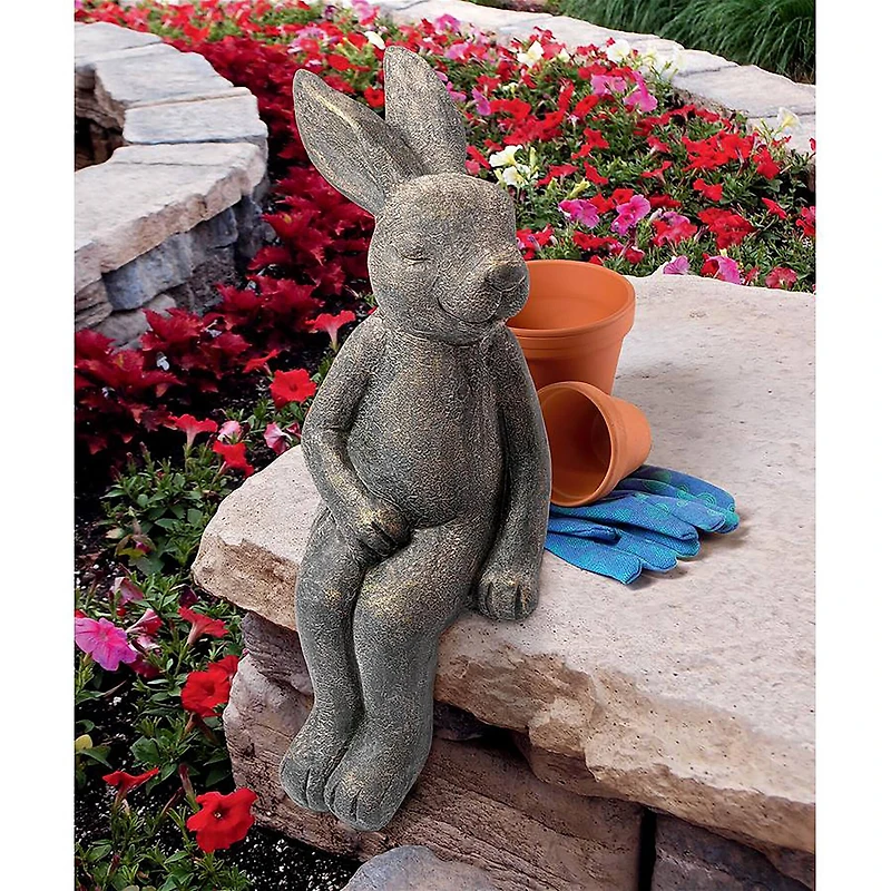 Design Toscano 16" Residing Rabbit Sitting Bunny Statue