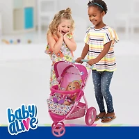 509 Crew Baby Alive Pink and Rainbow Doll Jogging Stroller