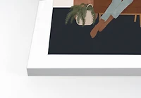 Reading Woman 16" x 16" White Framed Print Under Plexiglass