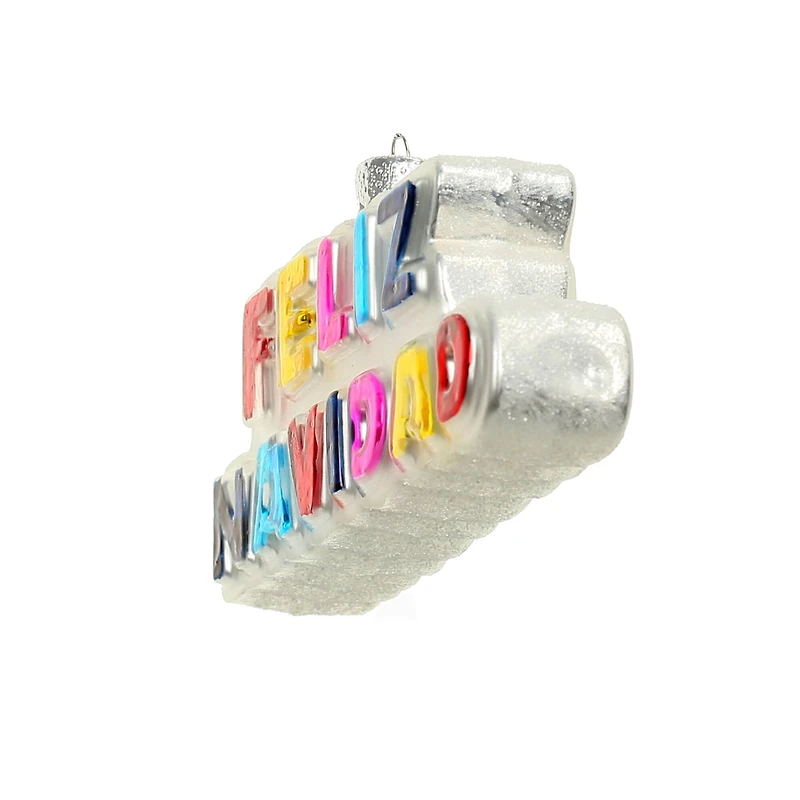 4" Feliz Navidad Glass Ornament by Ashland®
