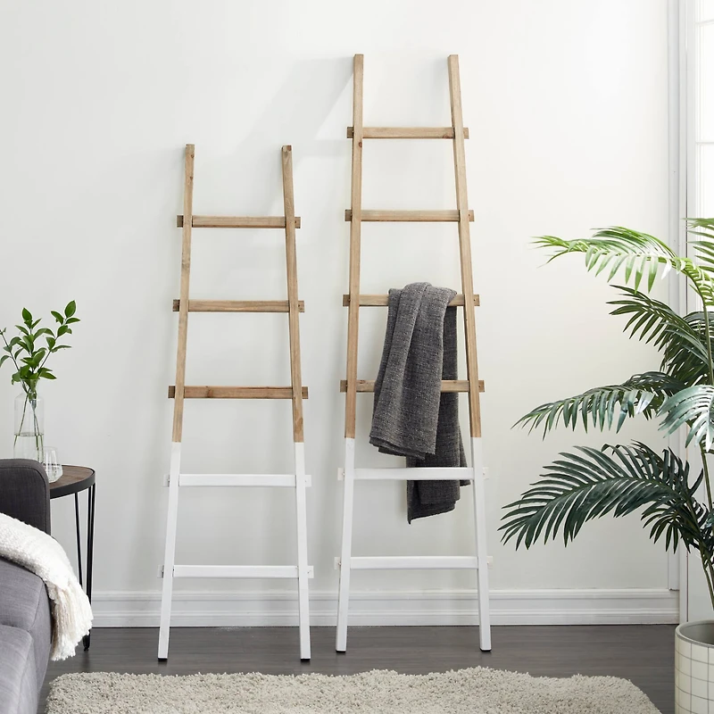 Brown Wood Natural Ladder Set