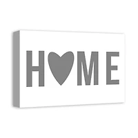 Home Heart Gray Canvas Wall Art