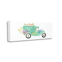 Stupell Industries Chicks Driving Spring Flowers Car Floral Blossoms Canvas Wall Art