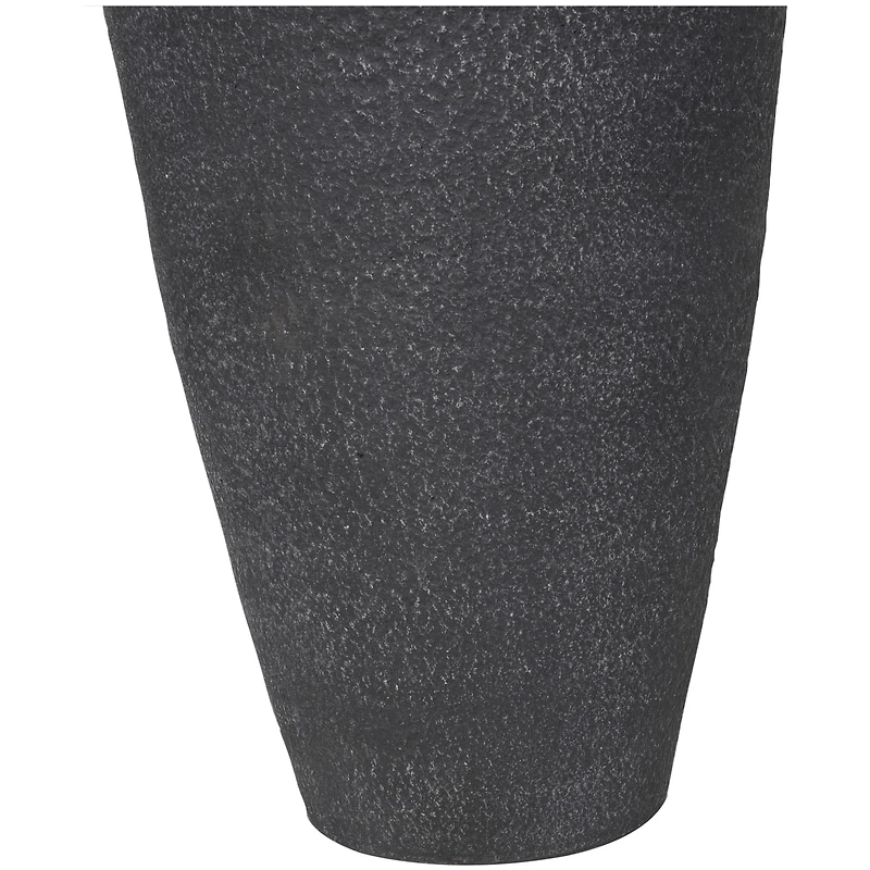 20" Black Ceramic Textured Vase