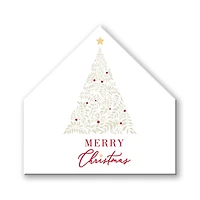 Leafy Christmas Tree House Shaped Canvas Wall Art