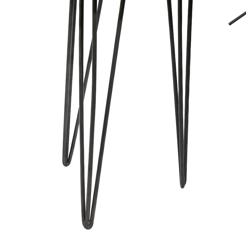 Brown Wood & Metal Modern Accent Table