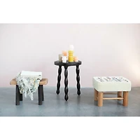 Hello Honey® 16" Floral Embroidered Cotton Upholstered Stool