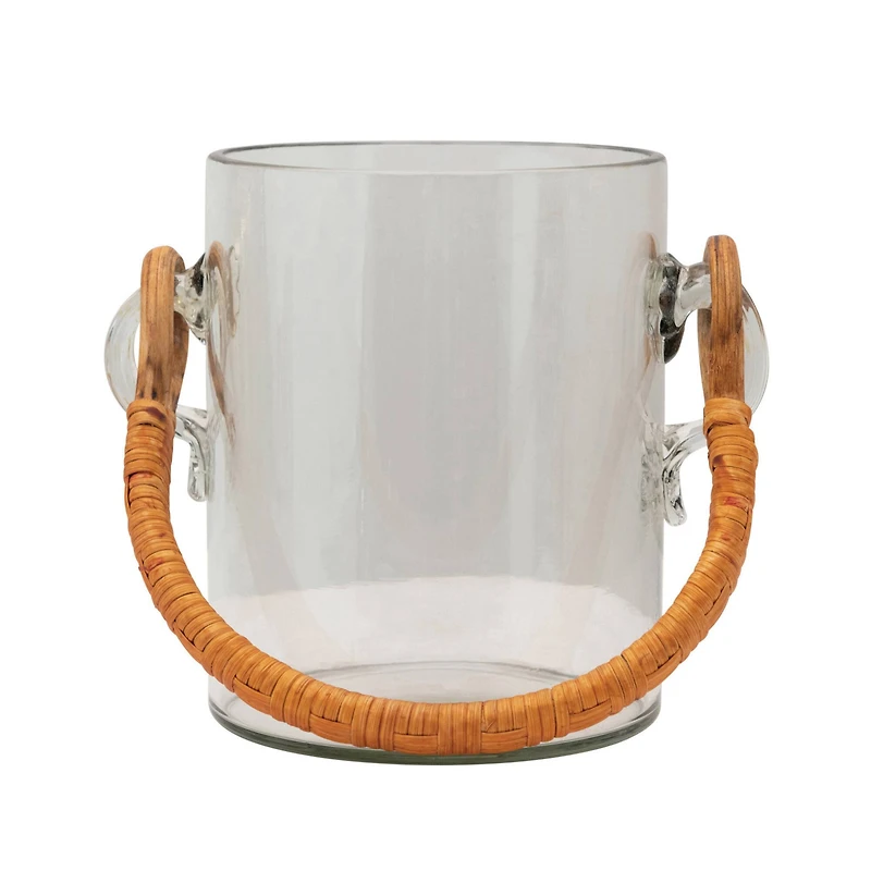 Hello Honey® 2qt. Glass Ice Bucket with Bamboo Wrapped Handle