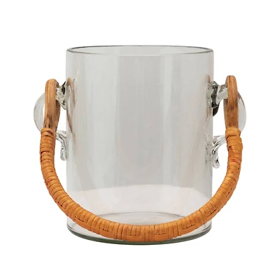 Hello Honey® 2qt. Glass Ice Bucket with Bamboo Wrapped Handle