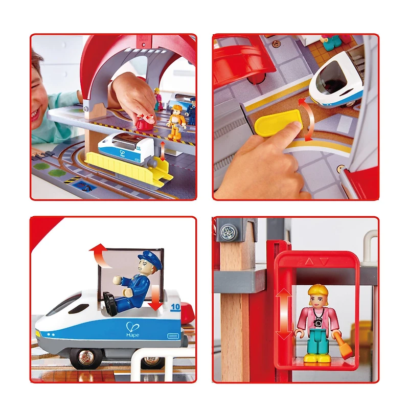 Hape Grand City Station: Light & Sound Play Railway Set