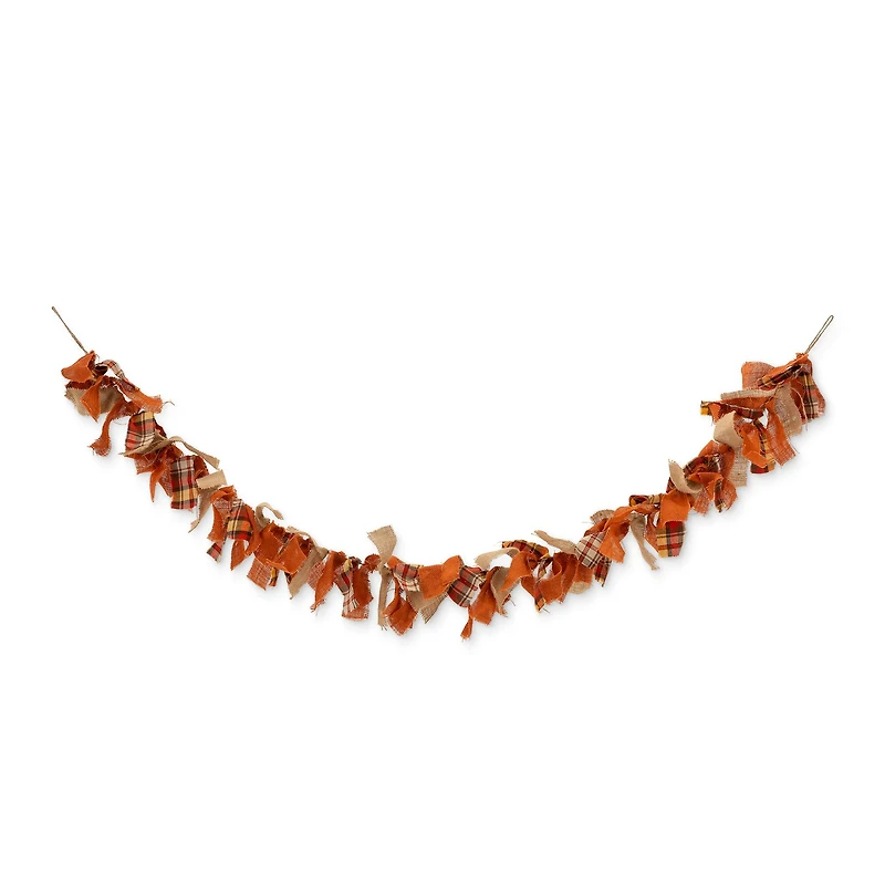 Glitzhome® 6ft. Fall Plaid Fabric Garland