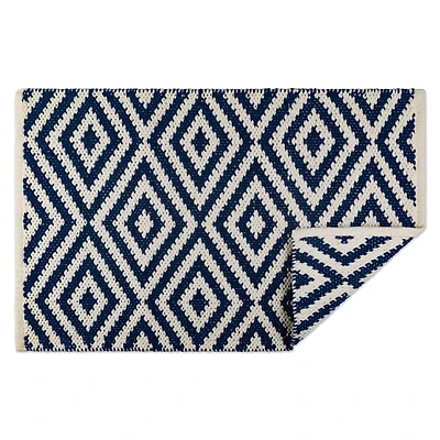 DII® Navy Large Diamond Rug, 20" x 31.5"