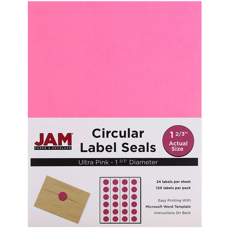 JAM Paper Fuchsia Pink Mailing Address Label Combo Set
