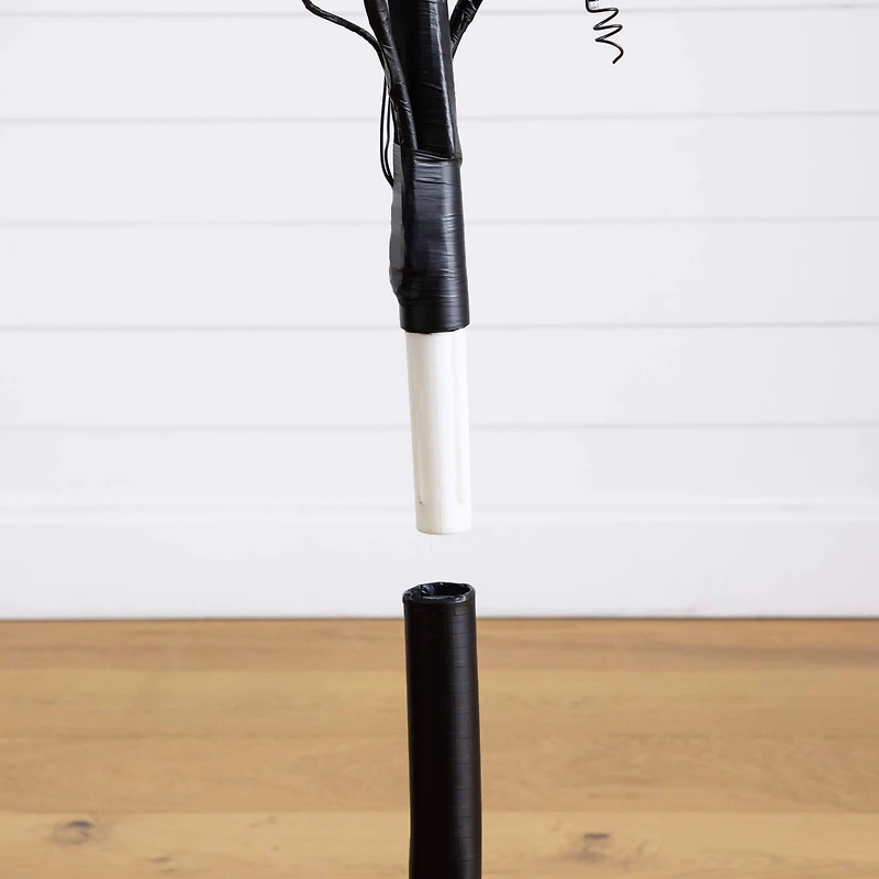 5ft. Pre-Lit Artificial Halloween Pumpkins and Skulls Ornament Tree with 72 Warm White LED Lights