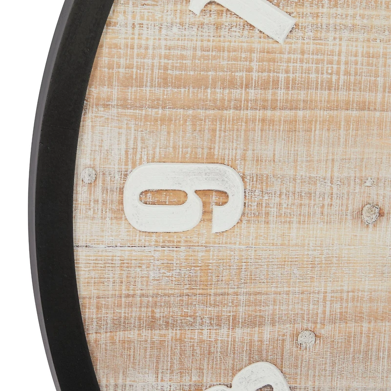 Brown Farmhouse Wood Wall Clock, 32" x 32"