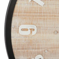 Brown Farmhouse Wood Wall Clock, 32" x 32"