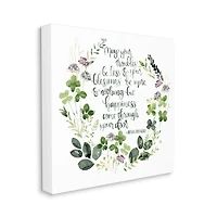 Stupell Industries Troubles Be Less Irish Proverbs Wildflower Wreath Canvas Wall Art