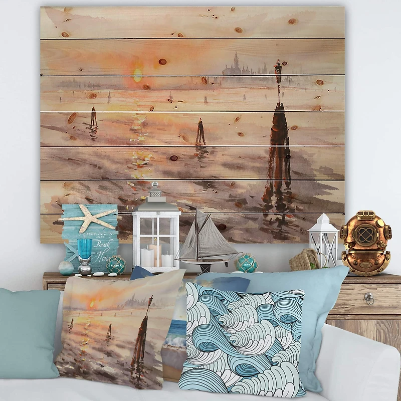 Designart - Panorama of Venice Laguna At Sunset