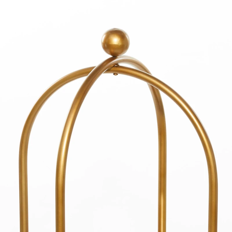 Gold Metal Glam Standing Mirror Shelves, 46" x 16" x 18"