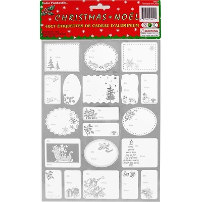 JAM Paper Silver Foil Christmas Gift Tags