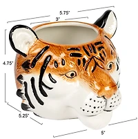 Hello Honey® 6" Round Ceramic Tiger Head Planter