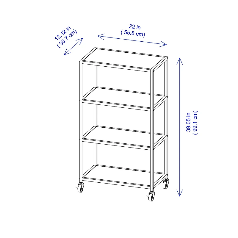 Heights 4-Tier Rolling Cart by Simply Tidy