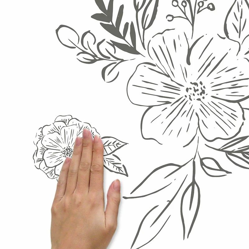 RoomMates Beth Schneider Floral Sketch Peel & Stick Giant Wall Decals