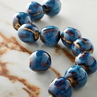 12 Packs: 11 ct. (132 total) Blue Ceramic Round Melon Beads, 15mm by Bead Landing™