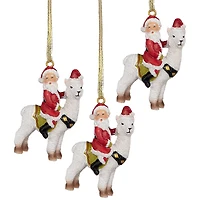 Design Toscano Santa's New Ride Llama Holiday Ornaments, 3ct.