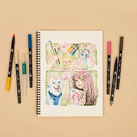 Tombow Flowers Manga Illustration Dual Brush Pen Art Set